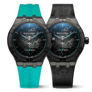 Maurice Lacroix Aikon Automatic Skeleton x Label Noir in Both Straps - Courtesy of Maurice Lacroix
