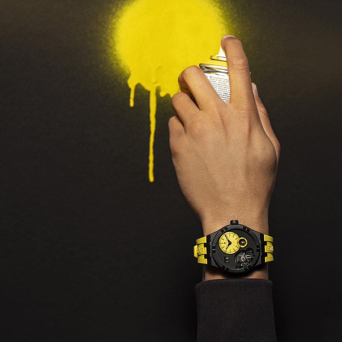 Maurice Lacroix AIKON MASTER GRAND DATE Yellow Wristshot - Courtesy of Maurice Lacroix