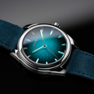 Blue dial watch