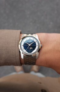 MAEN Lunar Classic 36 Midnight Blue Wristshot - Courtesy of Maen