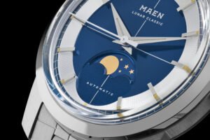 MAEN Lunar Classic 36 Midnight Blue Dial Closeup - Courtesy of MAEN