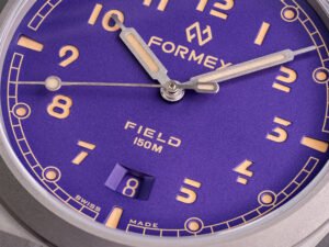 Formex Field Automatic Ultra Violet Dial Closeup – Courtesy of Formex
