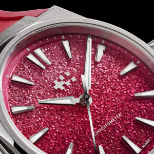 Twelve 36 (Ti) Pick 'n' Mix Limited Edition Cherry Pop Dial Closeup - Courtesy of Christopher Ward