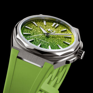 Twelve 36 (Ti) Pick 'n' Mix Limited Edition Sour Apple Dial Closeup - Courtesy of Christopher Ward