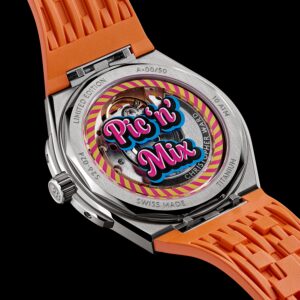 The new Twelve 36 (Ti) Pick 'n' Mix Limited Edition Fizzy Orange Caseback - Courtesy of Christopher Ward