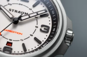 Straum Expedition White Lume Dial Closeup - Courtesy of Straum